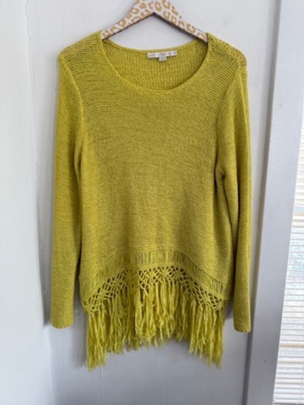 Boston Proper Women's Sweater with Fringe | Size Large